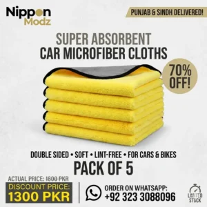 5PCS Microfiber Cleaning Cloth Set for Car Detailing, Auto Care & Home Use